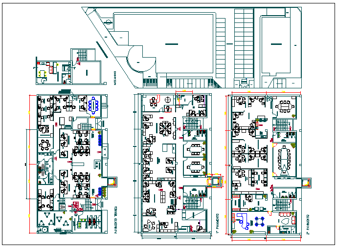 Floor plan of corporate building dwg file