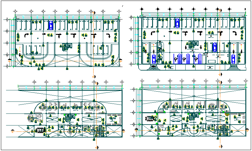 Floor plan of government building dwg file
