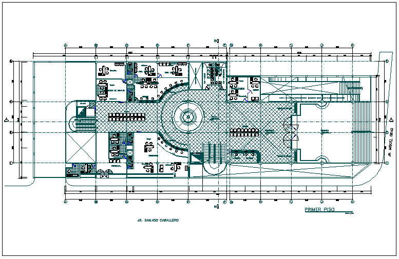 Floor plan of government office building dwg file