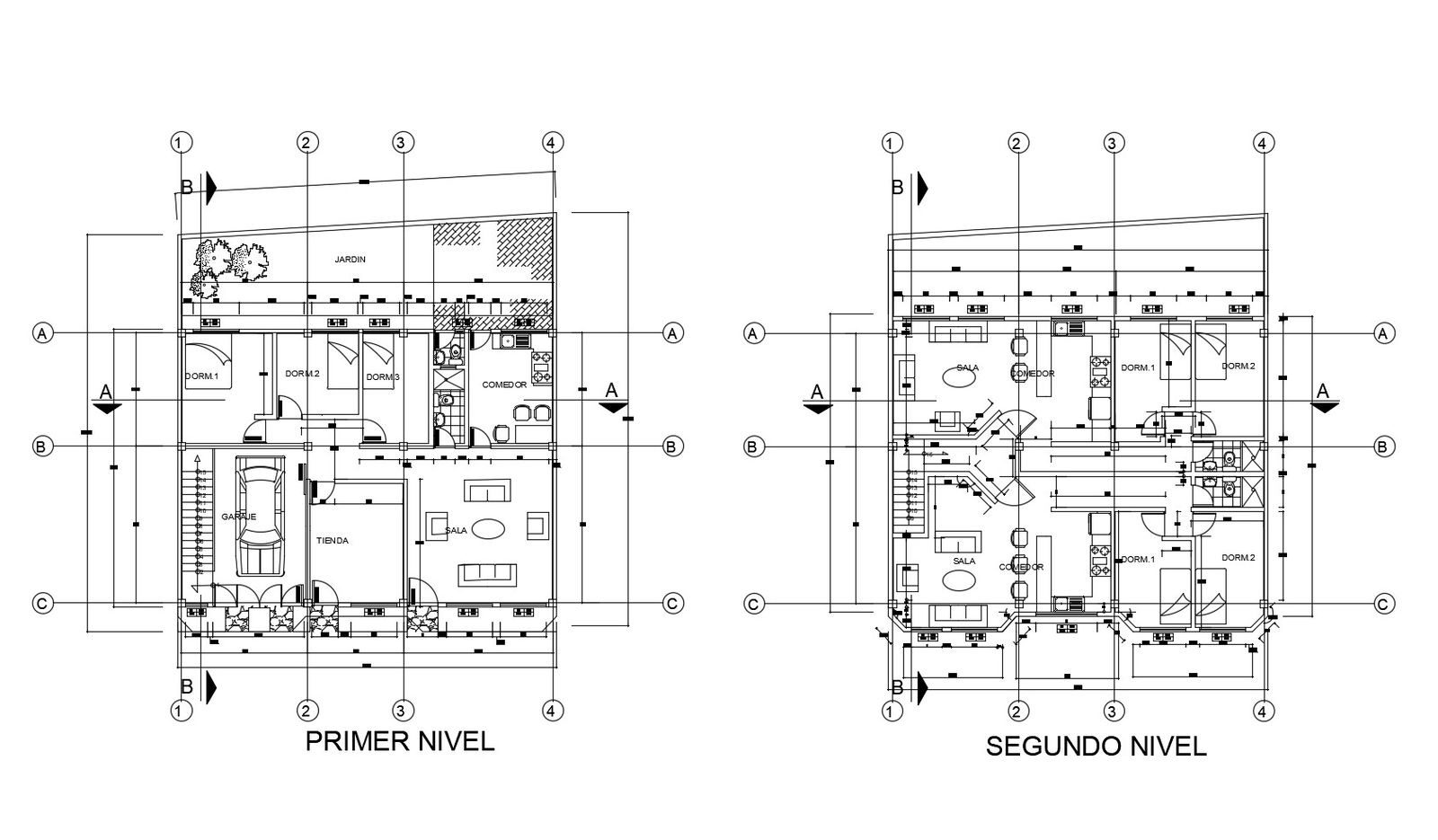 Floor plan of house 12.32mtr x 13.41mtr with detail dimension in dwg file