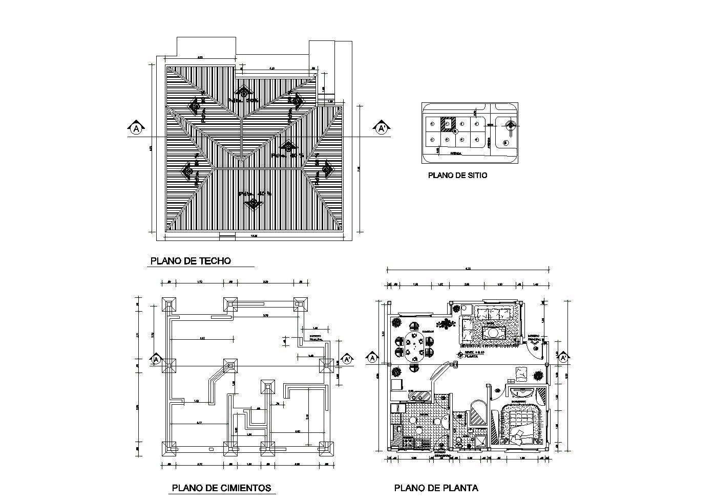Floor plan of house 9.20mtr x 8.56mtr with detail dimension in dwg file