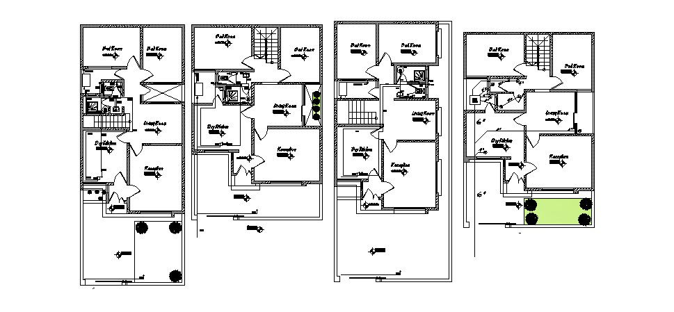 Floor plan of house design in dwg file