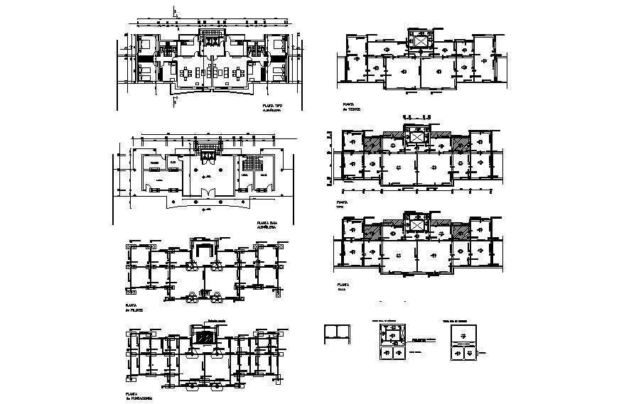 Floor plan of house design with detail dimension in dwg file