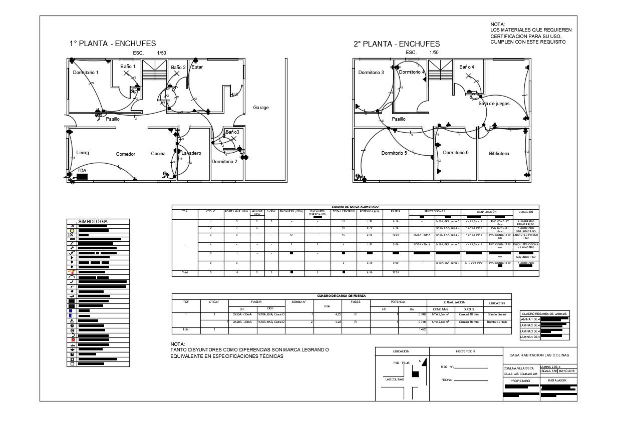 Floor plan of house with electrical view with its legend dwg file