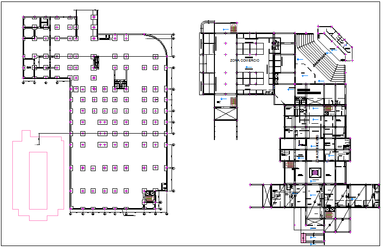 Floor plan of municipal building dwg file