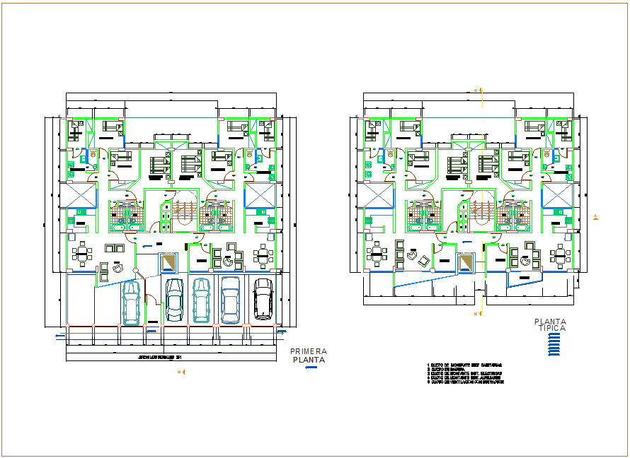 Floor plan of residential area dwg file