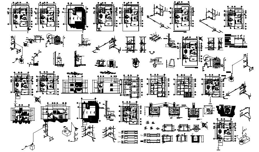 Floor plan of residential house 10.00mtr x 9.00mtr with detail dimension in dwg file