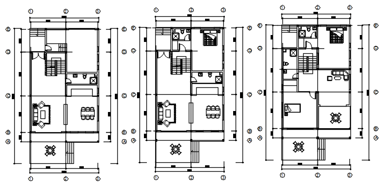 Floor plan of residential house with detail dimension in AutoCAD