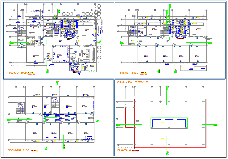 Floor plan of school dwg file