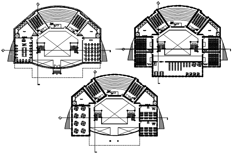 Floor plan of the institute with detail dimension in dwg file