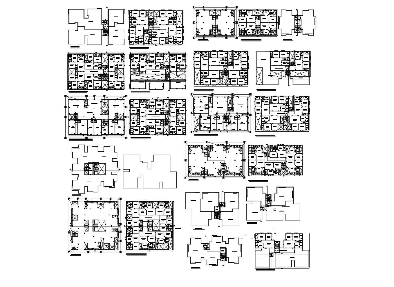 Floor plan of the residential apartment with detail dimension in dwg file