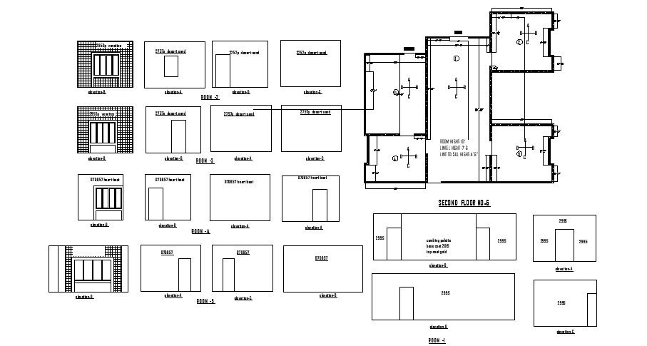 Floor plan of the residential house with detail dimension in AutoCAD