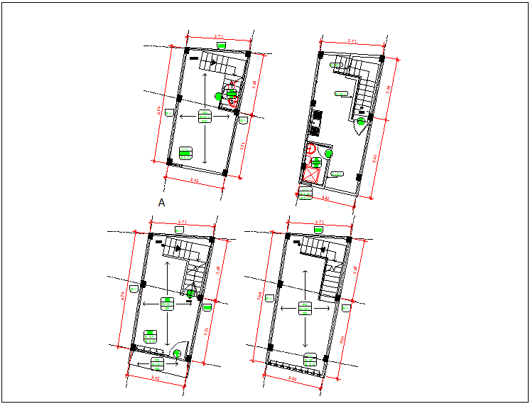 Floor plan view and roof floor plan view detail dwg file
