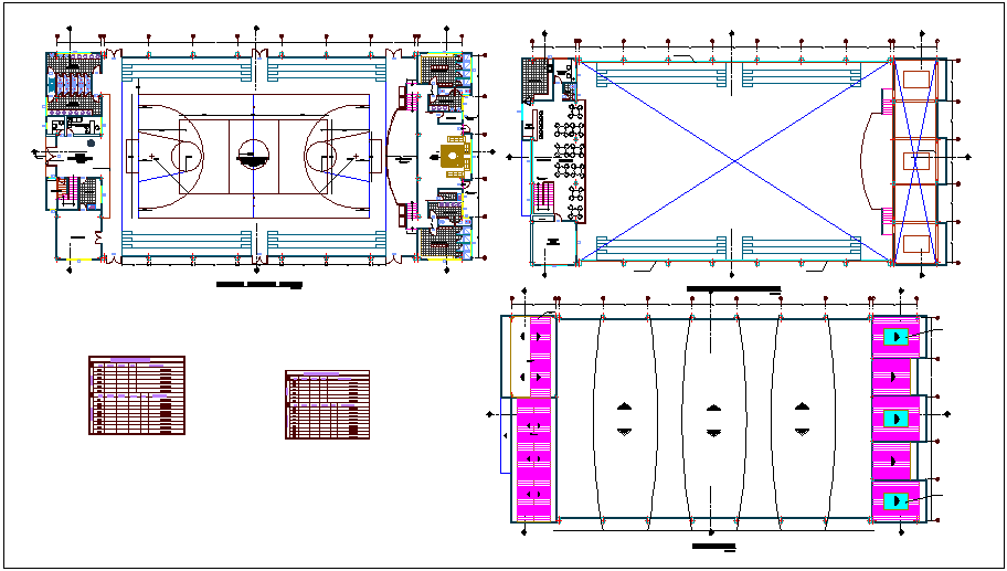 Floor plan with cover plan,door and window detail for multi purpose use room dwg file