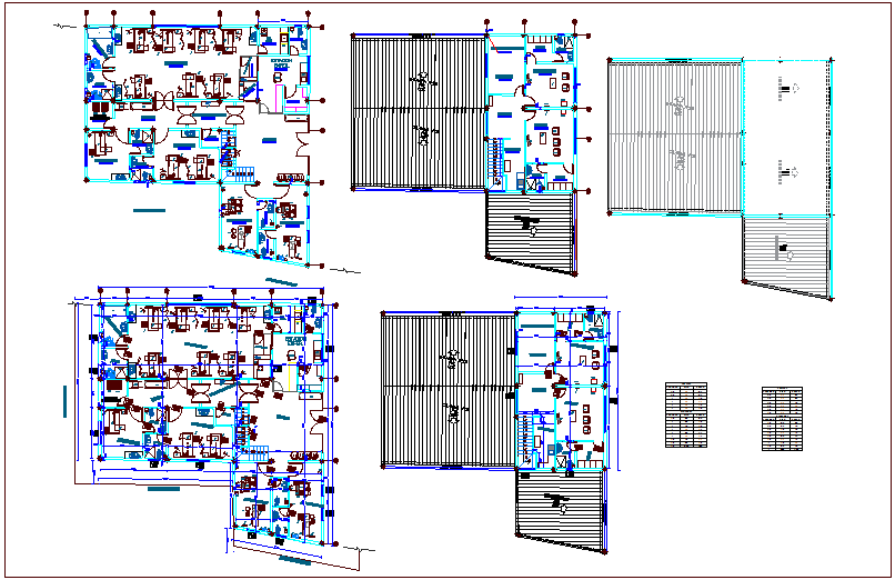 Floor plan with cover plan of hospital dwg file