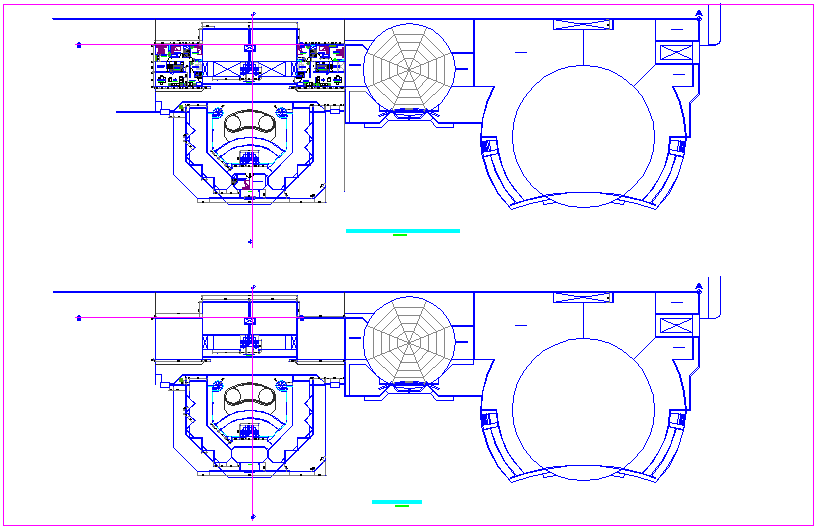 Floor plan with roof plan for commercial complex dwg file
