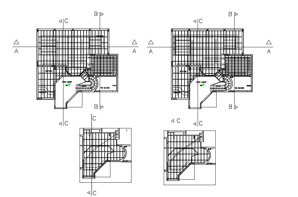 Floor plan with structure view dwg file