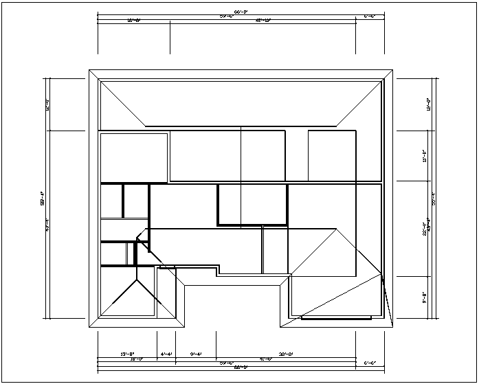 Floor roof of house detail plan view dwg file