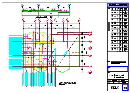 Floor slab and section design drawing of residential apartment building design