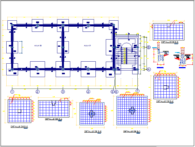 Floor slab structure detail view dwg file