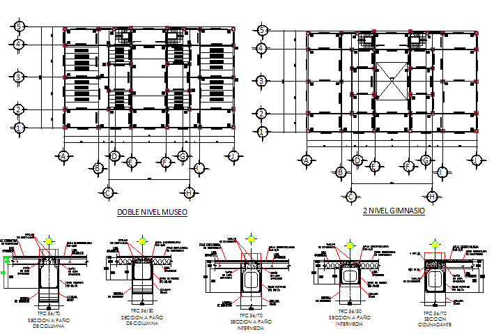 Floor structure with construction details of office dwg file