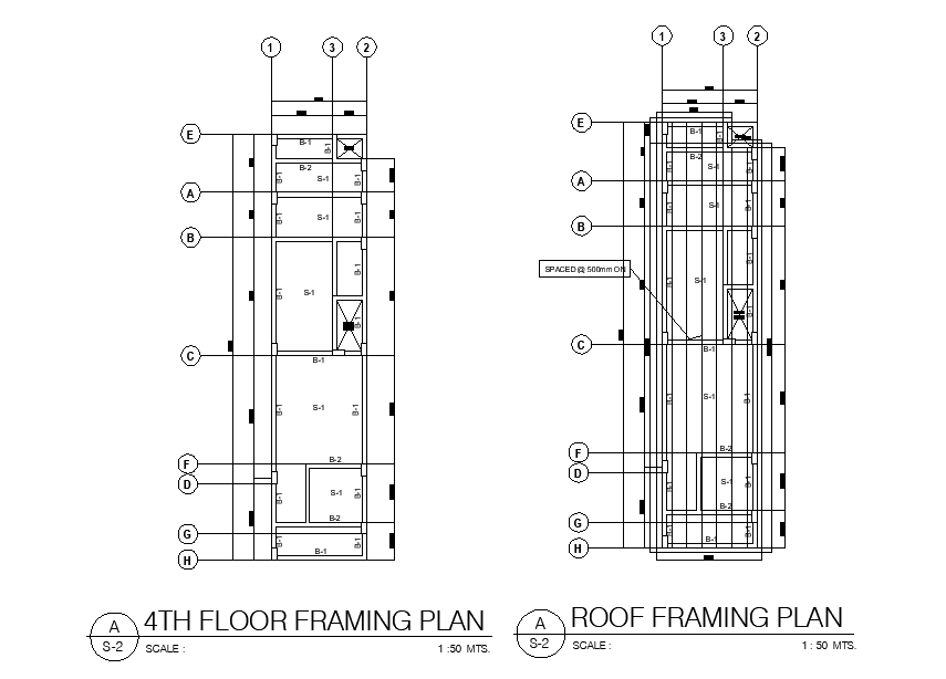 Floor And Roof Framing AutoCAD Drawing DWG File