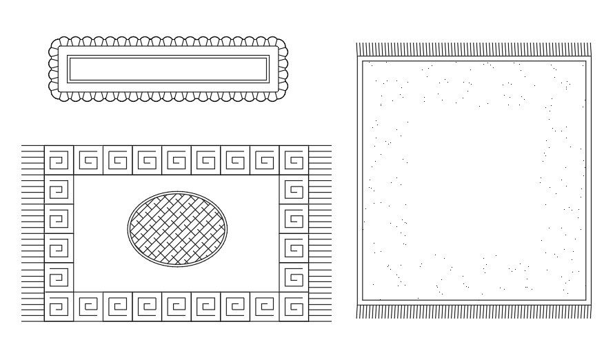Floor Carpet Design Top View Free CAD Blocks Download