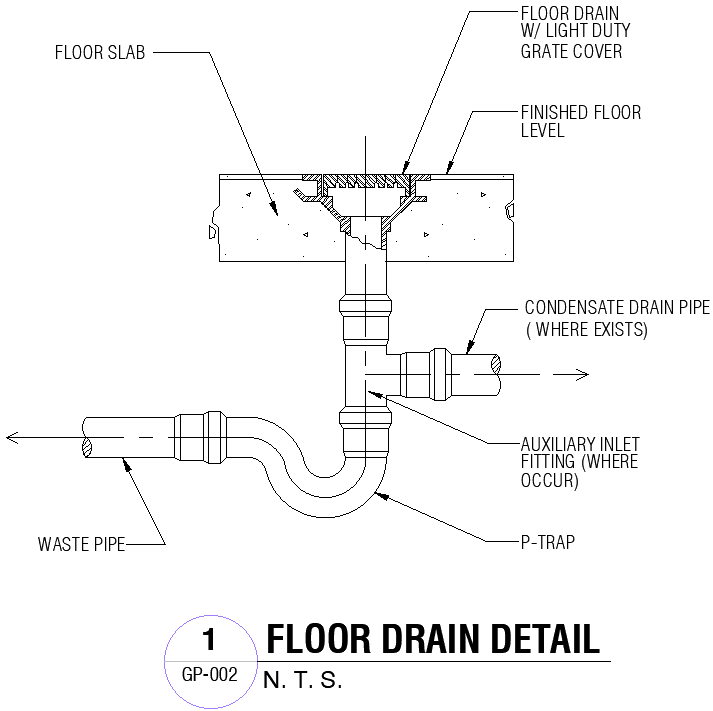 Floor Drain Layout CAD Drawing AutoCAD File with DWG Details