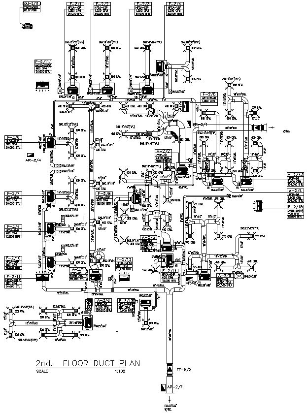 Floor Duct plan DWG AutoCAD file 