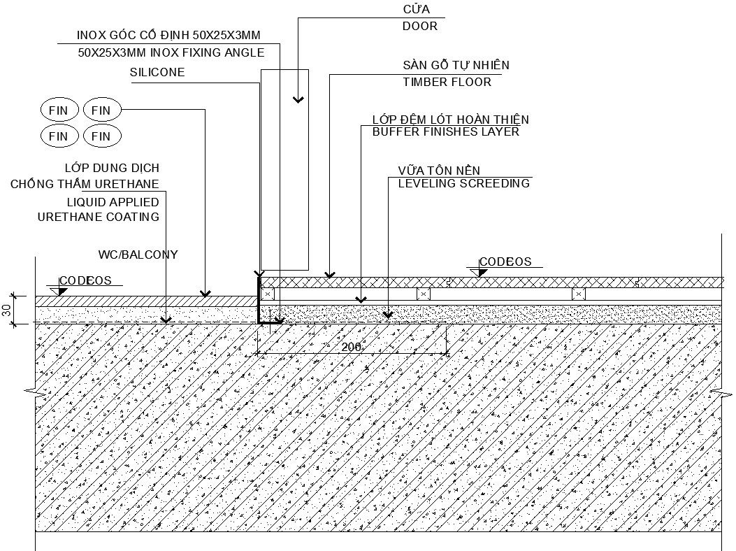 Flooring detail drawing in AutoCAD, Dwg file.