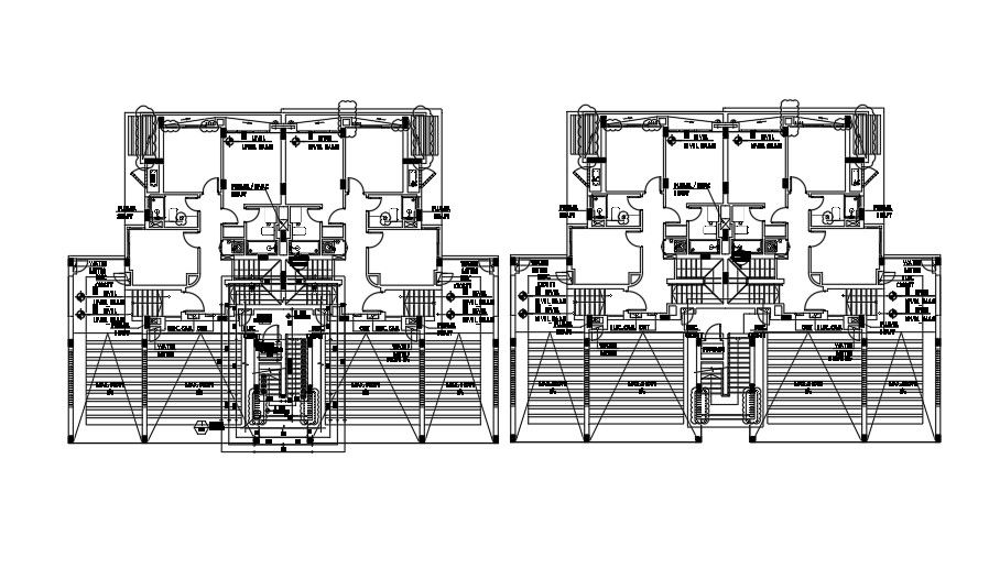 Floor layout of building with staircase