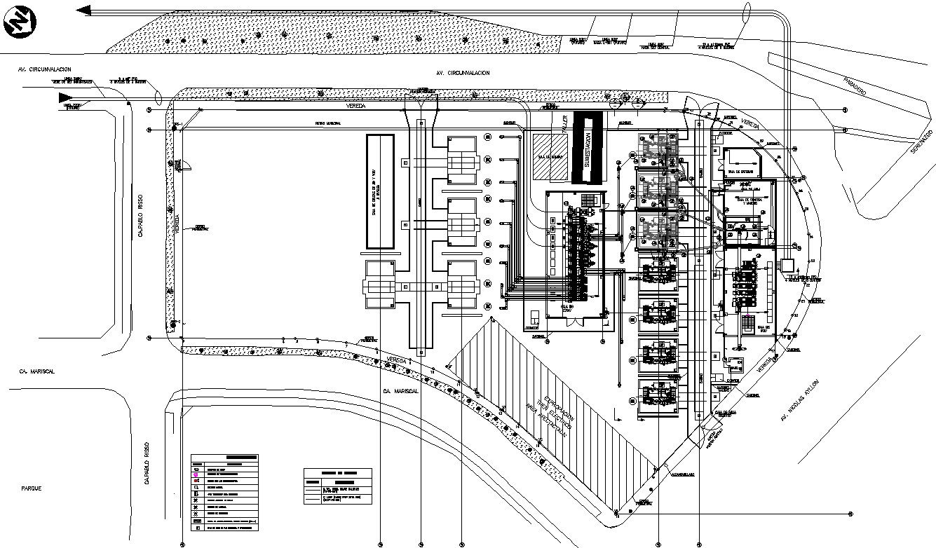 Floor plan and equipment layout of factory in AutoCAD, dwg file.
