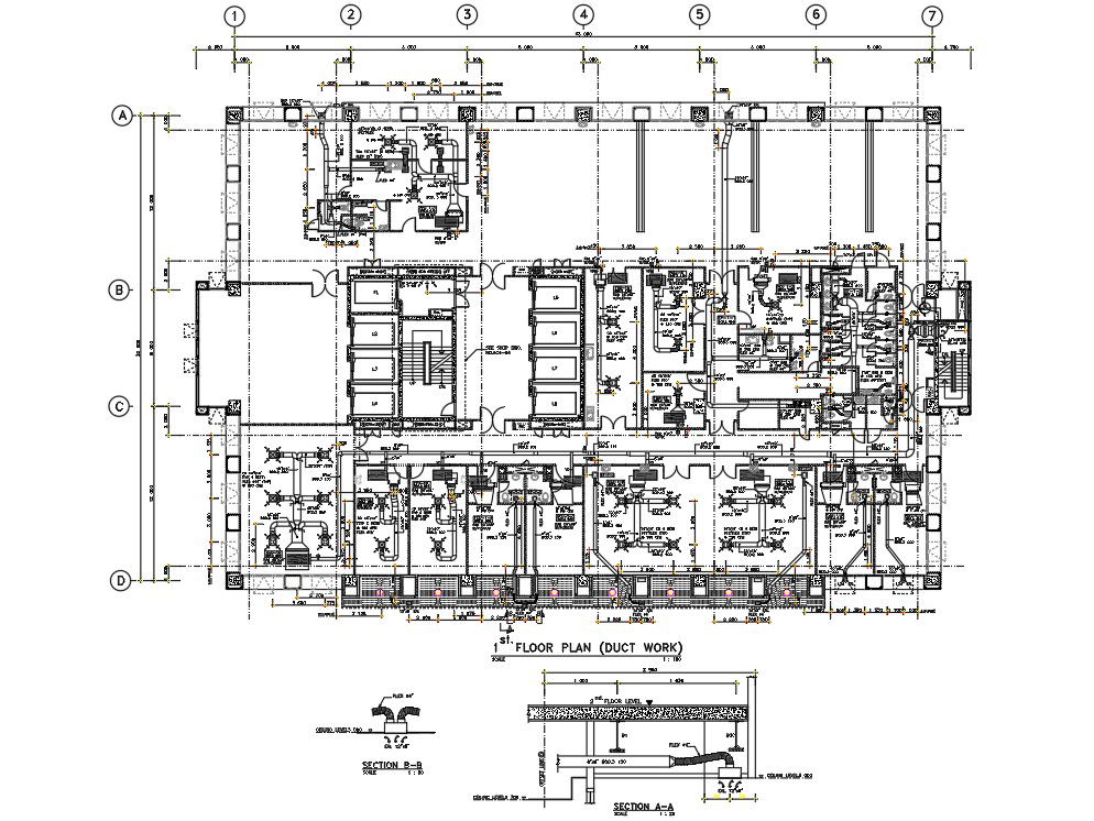 Floor plan detail is given in this drawing. Download 2d autocad drawing file.
