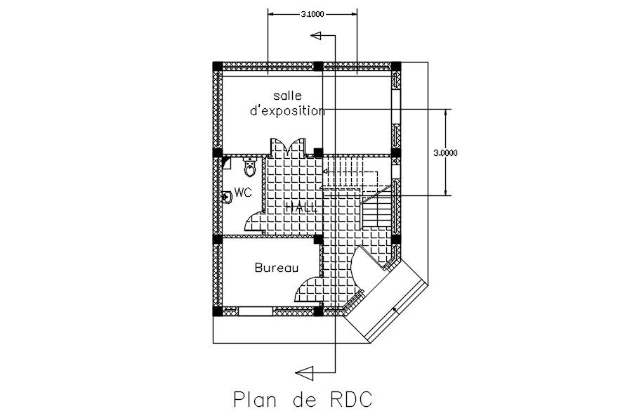 Floor plan of RDC in detail AutoCAD drawing, dwg file, CAD file