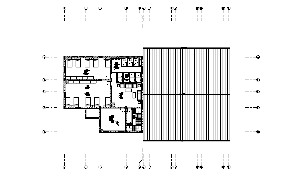 Floor plan of hostel design in detail AutoCAD drawing, CAD file, dwg file