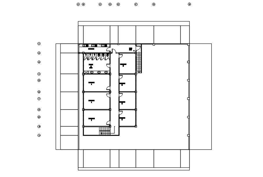 Floor plan of hostel in detail AutoCAD drawing, dwg file, CAD file