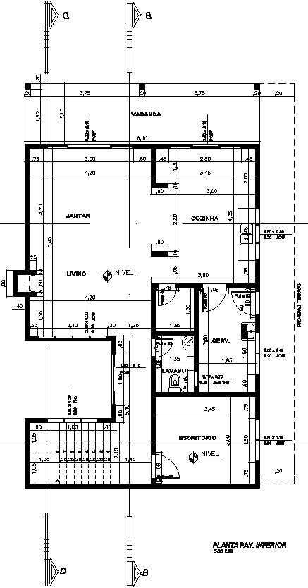 Floor plan of house with detailing