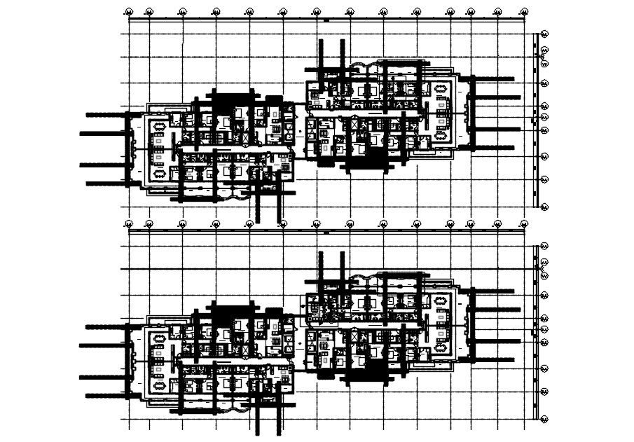2D Floor Plan CAD Drawing for Multistory Building Design