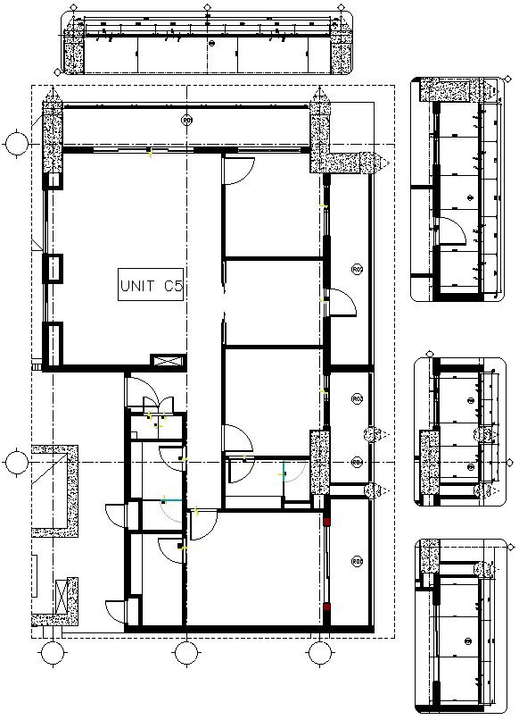 Floor plan of multistory building in detail AutoCAD drawing
