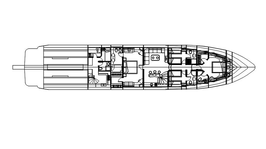Floor plan of ship in detail AutoCAD drawing, dwg file, CAD file