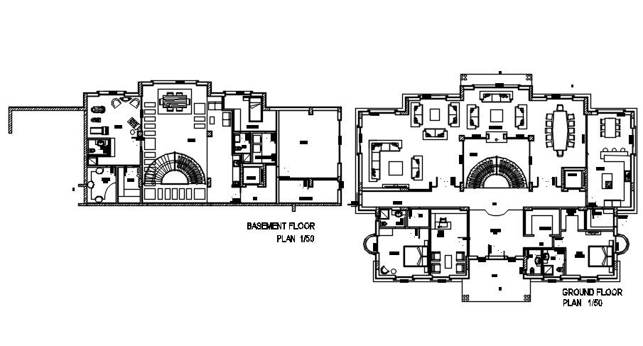 Floor plan of the luxury villa is presented in this Autocad drawing file. Download the Autocad file.