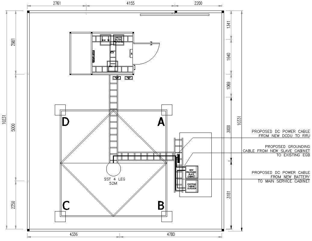 Floor plan of tower in AutoCAD 2D