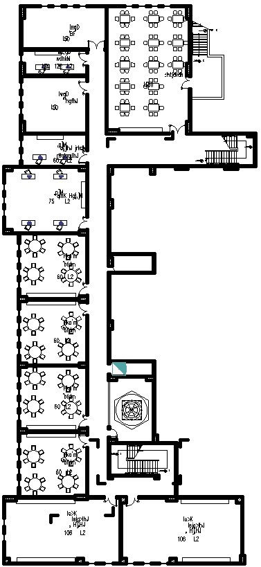 Floor plan with interior of arts university in detail AutoCAD drawing