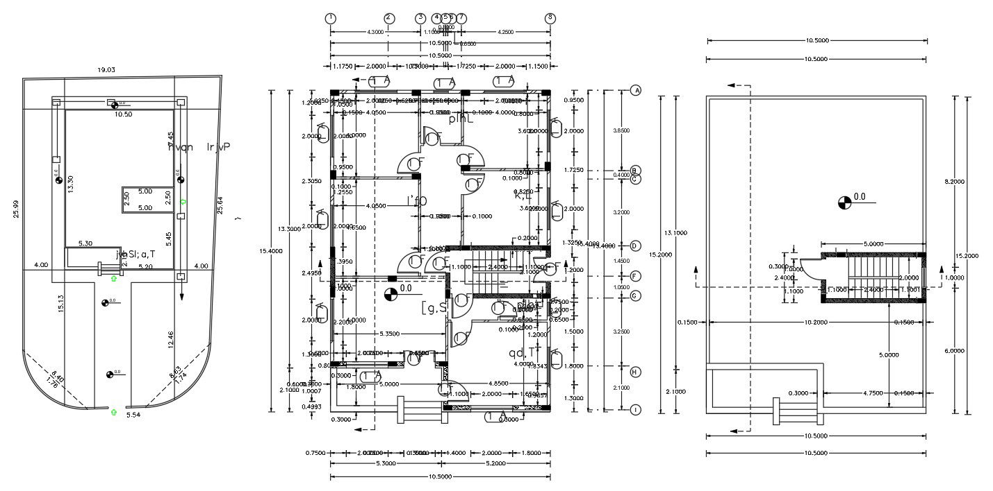 Floors Plan Of Bungalow Design With Dimension DWG