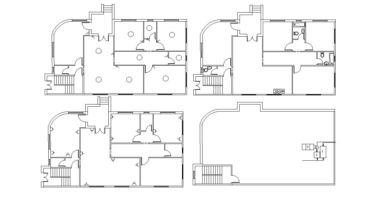 Floors Plan Of Bungalow With Plumbing Design AutoCAD File