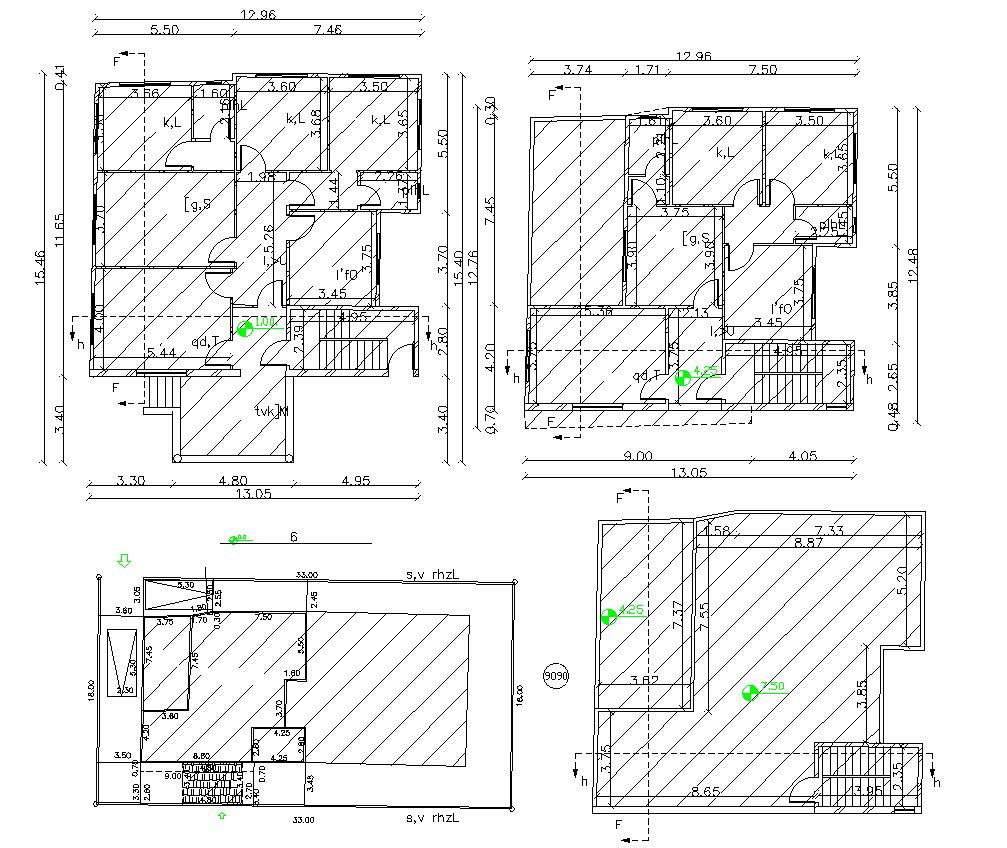 Floors Plan Of Lavish Bungalow Design And Site AutoCAD Drawing