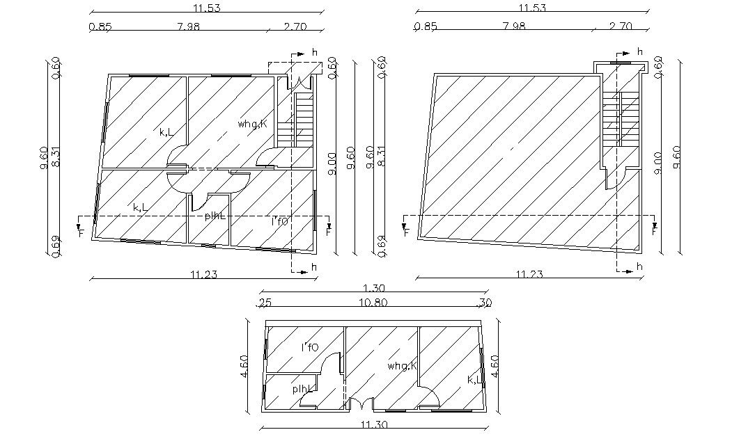 Floors Plan Of Big House Design With Working Drawing CAD File