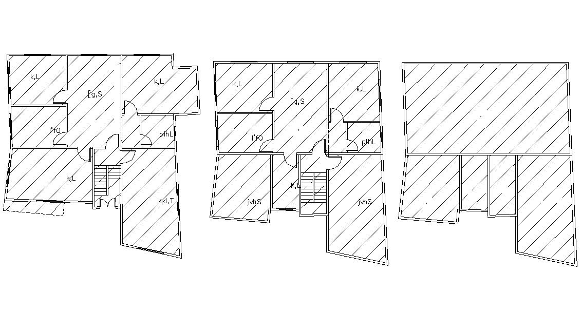 Floors Plan of Lavish Bungalow Design With Terrace Floor DWG