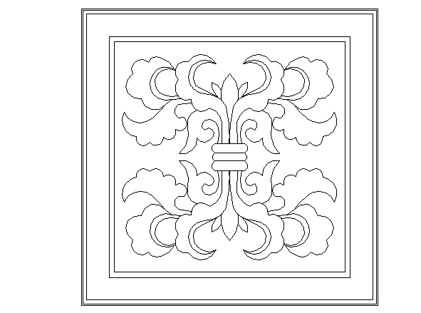 Floral ceiling design dwg file