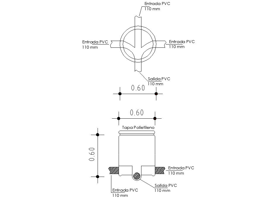 Flow plan and section autocad file